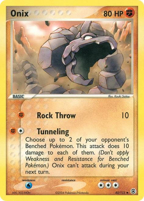 Onix 42/112 - FireRed  LeafGreen Reverse Holofoil