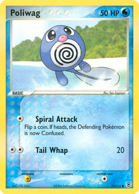 Poliwag 75/112 - FireRed  LeafGreen Reverse Holofoil