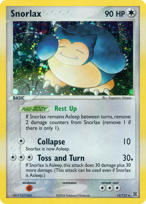 Snorlax 15/112 - FireRed  LeafGreen Reverse Holofoil
