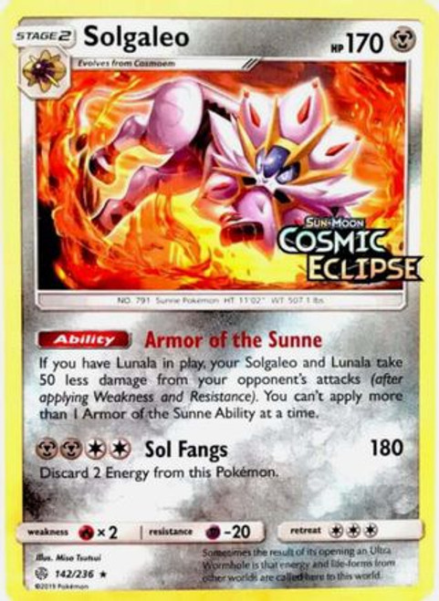 Solgaleo - 142/236 (Cosmic Eclipse Stamped) 142 - Miscellaneous Cards  Products Holofoil