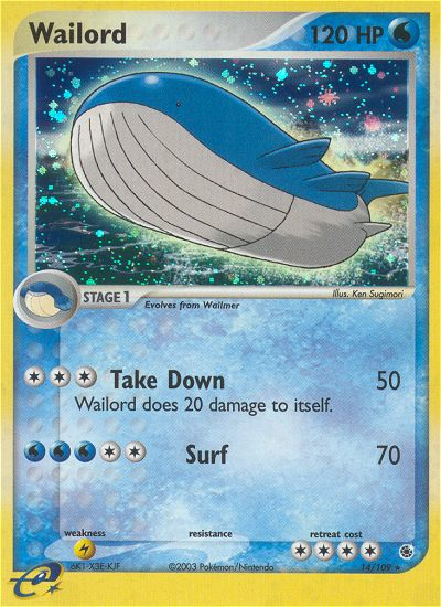 Wailord 14/109 - Ruby  Sapphire Reverse Holofoil