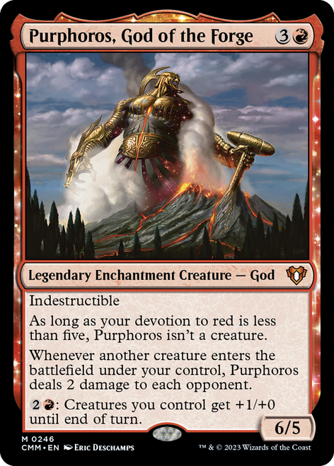 Purphoros, God of the Forge (CMM-246) - Commander Masters: (enchantment)