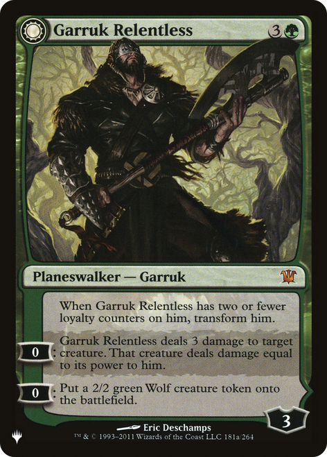 Garruk Relentless // Garruk, the Veil-Cursed (LIST-ISD-181) - The List: (Double Faced Transform)