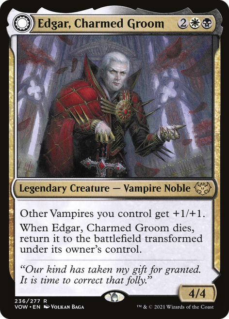 Edgar, Charmed Groom // Edgar Markov's Coffin (VOW-236) - Innistrad: Crimson Vow: (Double Faced Transform)