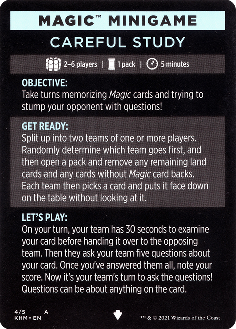 Careful Study (minigame) // Careful Study (cont'd) (MKHM-004) - Kaldheim Minigames