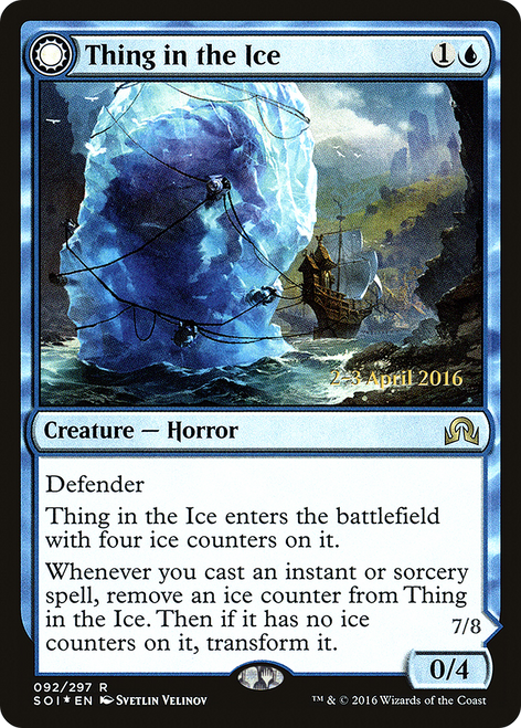 Thing in the Ice // Awoken Horror (PRE-92S) - Shadows over Innistrad Promos: (Double Faced Transform) Foil