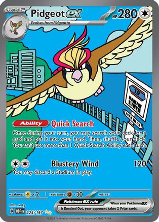 Pidgeot ex 225 - SV03 Obsidian Flames Holofoil - Game Nerdz