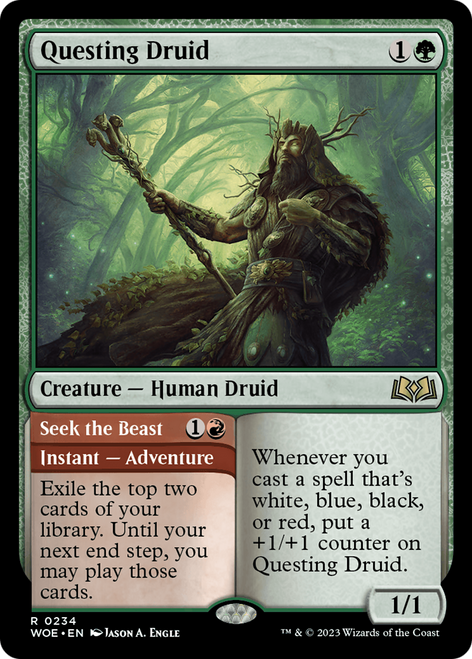 Questing Druid // Seek the Beast (WOE-234) - Wilds of Eldraine Foil