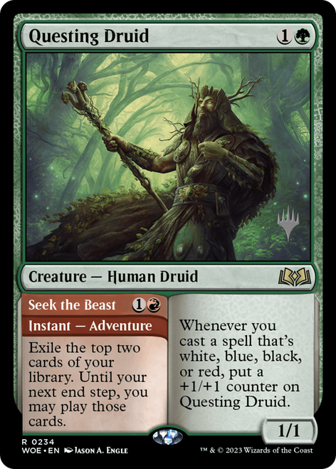 Questing Druid // Seek the Beast (PPWOE-234P) - Wilds of Eldraine Promos Foil
