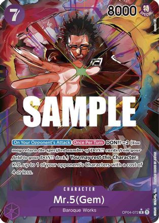 Mr.5(Gem) (Alternate Art) (OP04-072) Kingdoms of Intrigue Foil