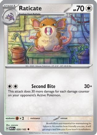 Raticate 20 - SV Scarlet and Violet 151 Reverse Holofoil