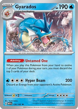 gyarados pokemon card first edition PSA 7 NM proof acrylic case Gyarados 130 - SV Scarlet