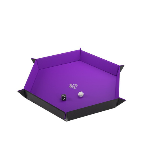 Gamegenic: Magnetic Dice Tray - Hexagonal, Black/Purple