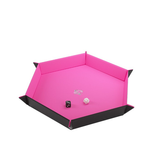 Gamegenic: Magnetic Dice Tray - Hexagonal, Black/Pink