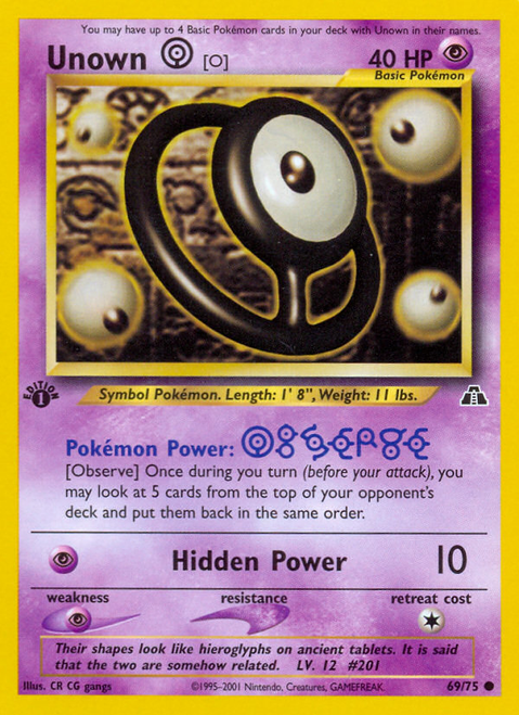 Unown [O] 69/75 - Neo Discovery 1st Edition(LP)