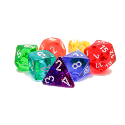Chessex Dice: Prism Translucent GM & Beginner Player Polyhedral Set (7)