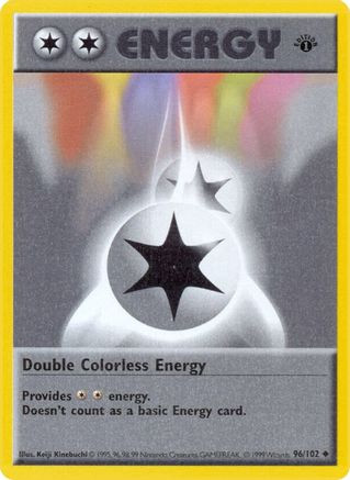Double Colorless Energy 96 - Base Set Shadowless 1st Edition(LP)