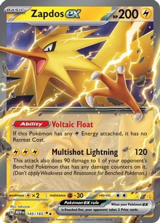 Zapdos ex - 145/165 145 - SV Scarlet and Violet 151 Holofoil(LP)
