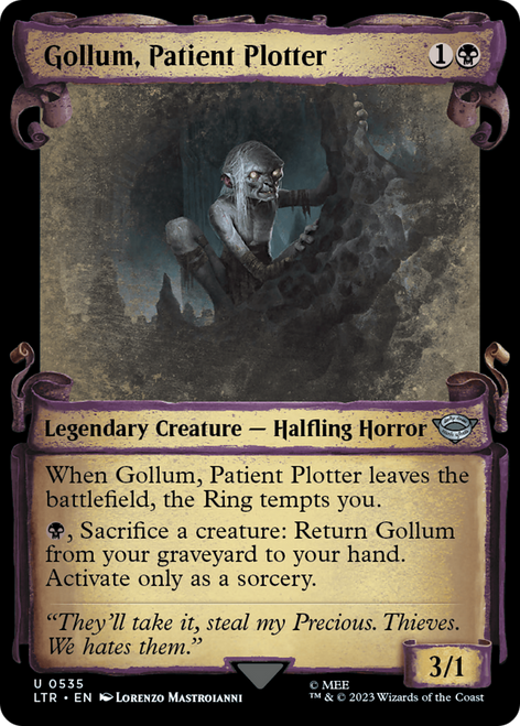 Gollum, Patient Plotter (LTR-535) - The Lord of the Rings: Tales of Middle-earth: (Showcase) Foil