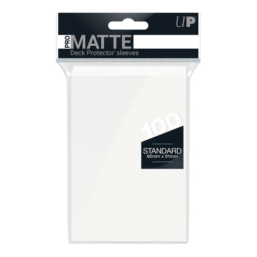 Ultra Pro Sleeves: White - Standard Deck Protectors PRO-Matte (100ct) Pro-Matte