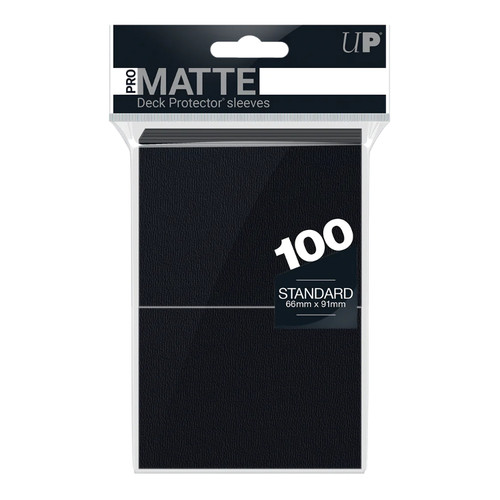 Ultra Pro Sleeves: Black - Standard Deck Protectors PRO-Matte (100ct)