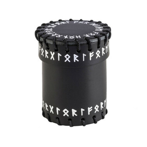 Runic Leather Dice Cup - Black