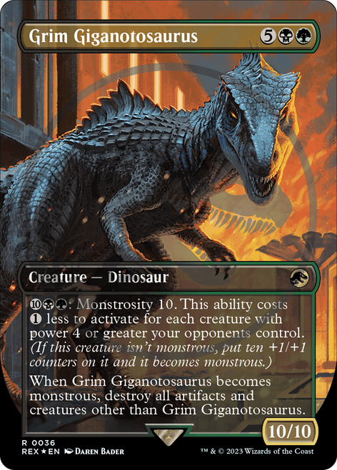 Grim Giganotosaurus (REX-036) - Jurassic World Collection (Borderless) Foil