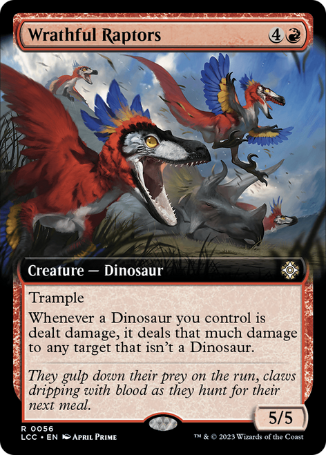Wrathful Raptors (LCC-056) - The Lost Caverns of Ixalan Commander: (Extended Art)