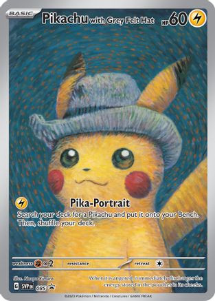 Pikachu with Grey Felt Hat 85 - SV Scarlet  Violet Promo Cards