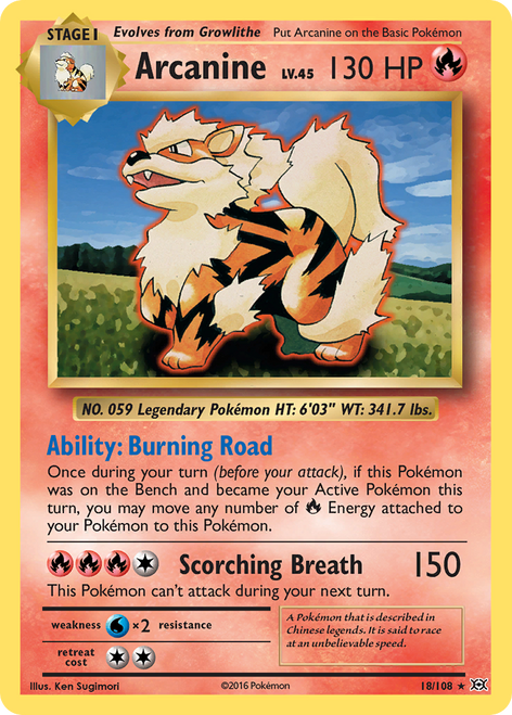 Arcanine 18/108 - Evolutions Reverse Holofoil (LP)