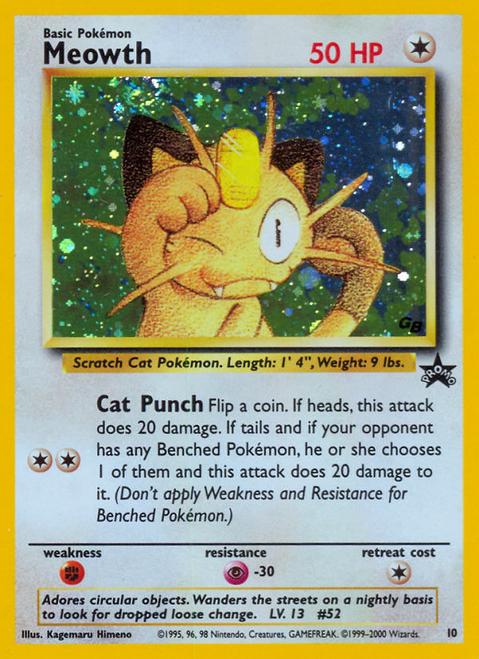 Meowth 10/53 - Wizards Black Star Promos Holofoil (DMG)