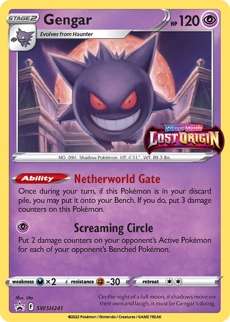 Gengar SWSH241/298 - SWSH Black Star Promos Holofoil (DMG)
