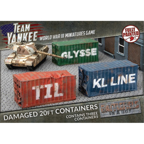 Battlefield in a Box: Team Yankee - Damaged 20ft Storage Containers (3) (PREORDER)
