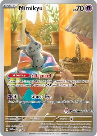 Mimikyu (Pokemon Center Exclusive) SVP075 - SV Scarlet  Violet Promo Cards Holofoil