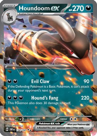 Houndoom ex 134 - SV03 Obsidian Flames Holofoil (LP)