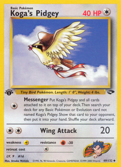 Koga's Pidgey 49/132 - Gym Challenge 1st Edition (LP)