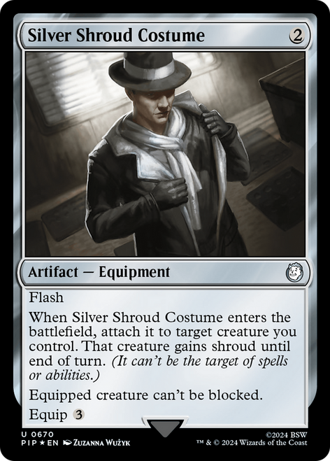 Silver Shroud Costume (PIP-670) - Fallout Foil