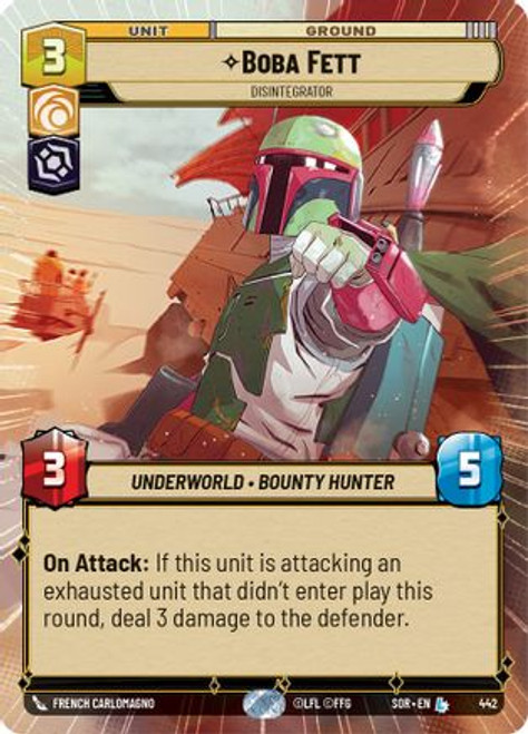 Boba Fett - Disintegrator (Hyperspace) (442) - Spark of Rebellion Foil