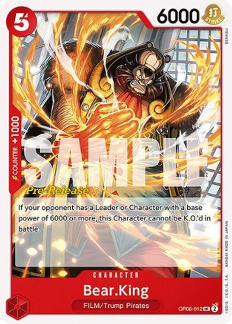 Bear.King (OP06-012) Wings of the Captain Pre-Release Cards 
