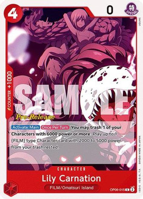 Lily Carnation (OP06-015) Wings of the Captain Pre-Release Cards 