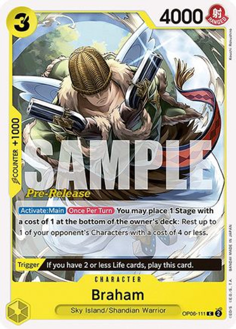 Braham (OP06-111) Wings of the Captain Pre-Release Cards 