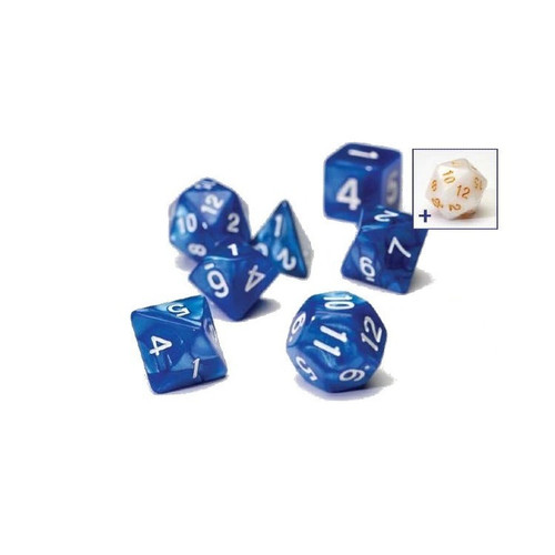 Sirius Dice: Polyhedral - Pearl Blue Acrylic (7)