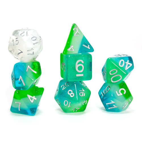 Sirius Dice: Polyhedral - Semi-translucent Blue Hawaiian (7)