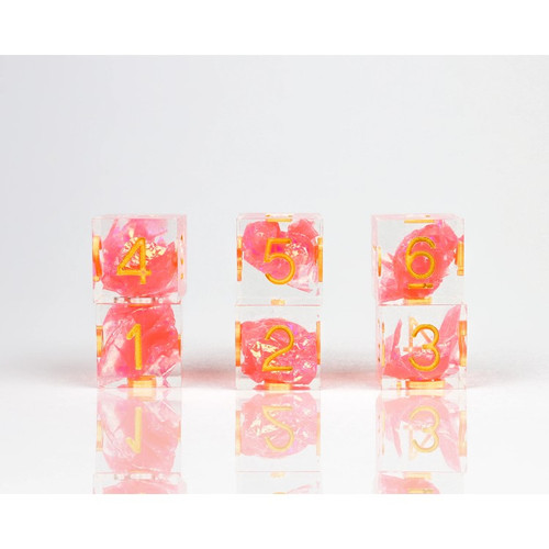 Sirius Dice: Sharp-edged D6 - Flamingo (7)