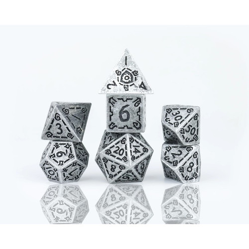 Sirius Dice: Illusory Metal Polyhedral - Silver (7)