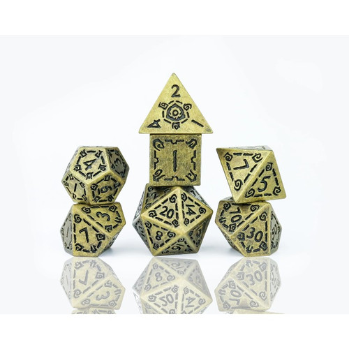 Sirius Dice: Illusory Metal Polyhedral - Gold (7)