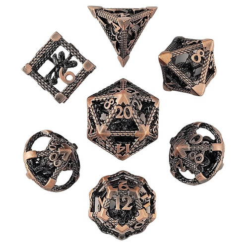 Forged Gaming: Deep Dreamer Copper Hollow - Polyhedral Metal RPG Dice Set (7ct)