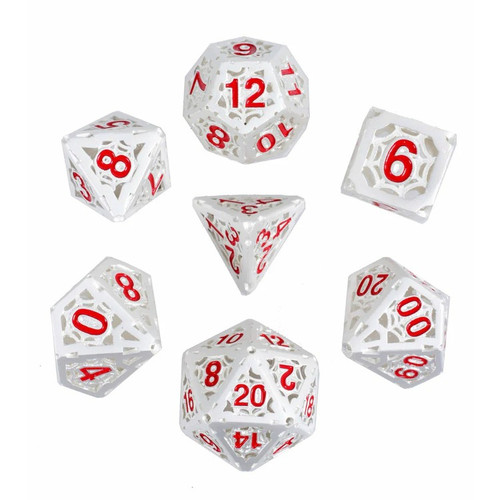 Forged Gaming: Silver Spider Hollow - Polyhedral Metal Dice Set (7ct)