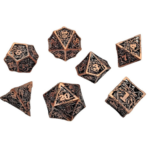 Forged Gaming: Copper Widow Hollow - Polyhedral Metal Dice Set (7ct)