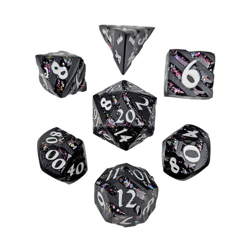 Forged Gaming: Coal Fire - Mini Polyhedral Metal RPG Dice Set (7ct)